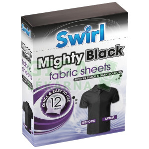 SWIRL Mighty Black ubrousky do pračky na praní černého prádla 12ks