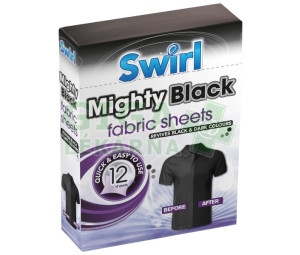 SWIRL Mighty Black ubrousky do pračky na praní černého prádla 12ks