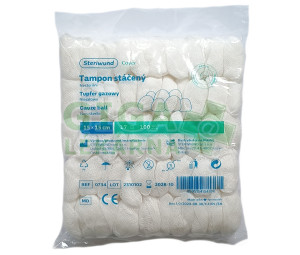 Tampón stáčený z gázy nester.15x15/100ks Steriwund