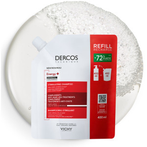 Fotka VICHY DERCOS Energy+ šampón náhradní náplň 400ml Obrázek VICHY DERCOS Energy+ šampón náhradní náplň 400ml