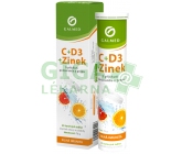 Vitamín C+Vitamín D3+Zinek eff tbl 20 Galmed