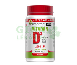 Vitamín D3 Mega 2000 I.U. tbl.180+90 Bio-Pharma