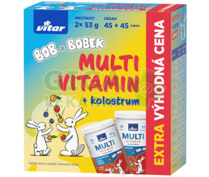 Vitar Multivitamin+kolostrum Bob a Bobek tbl.2x45