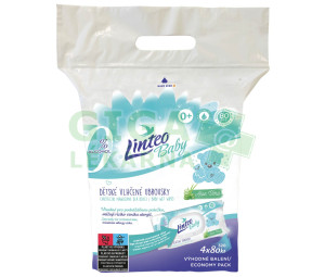Vlhčené ubrousky LINTEO BABY s Aloe vera 4x80ks